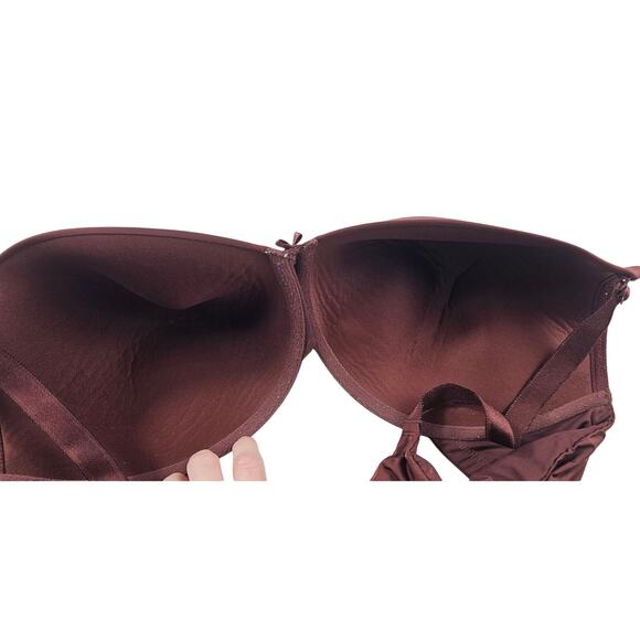 Torrid curve burgandy red size 42DD plunge t shirt bra underwire full coverage - Picture 2 of 4